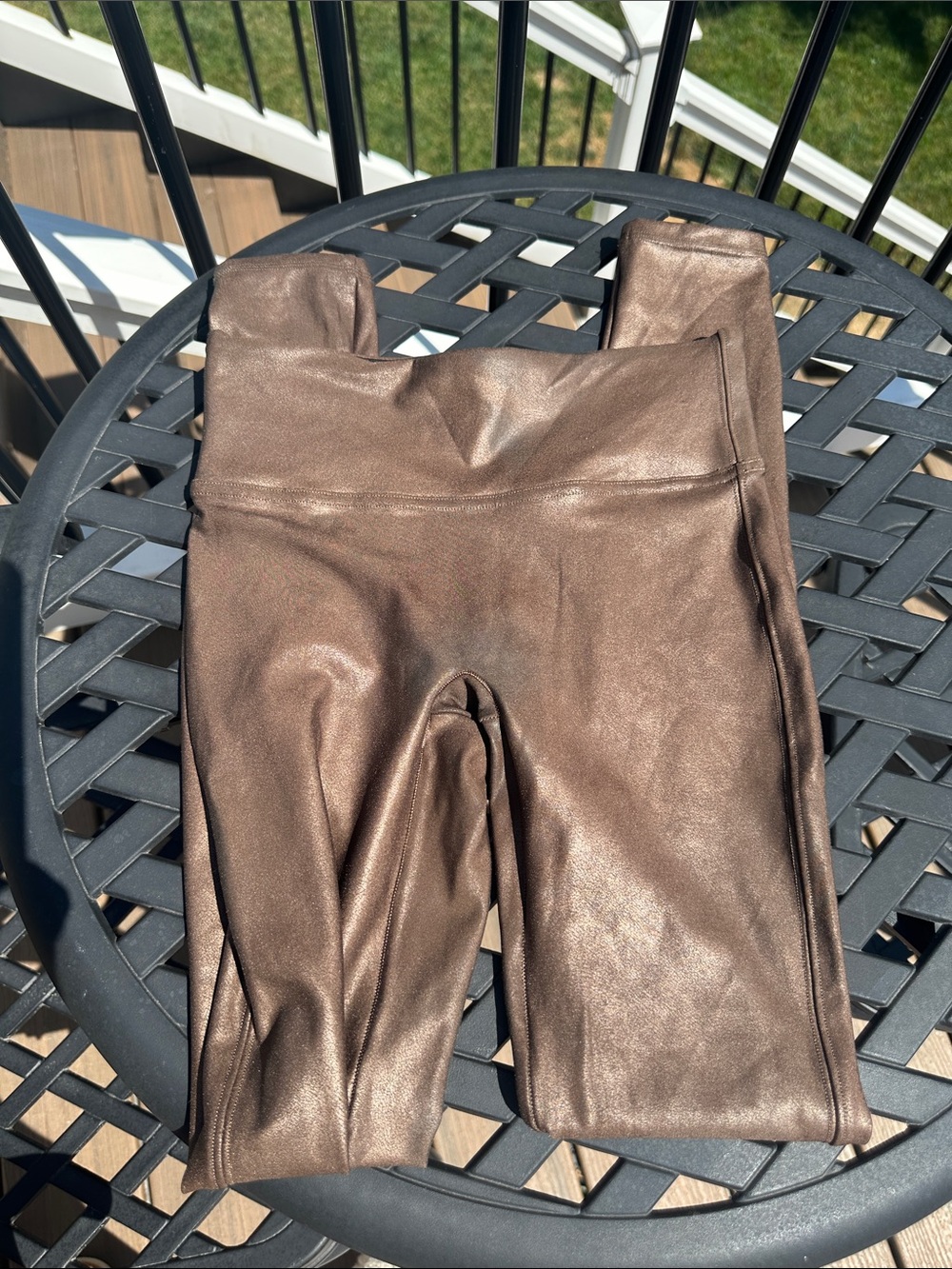 Spanx Shimmery Brown Leggings